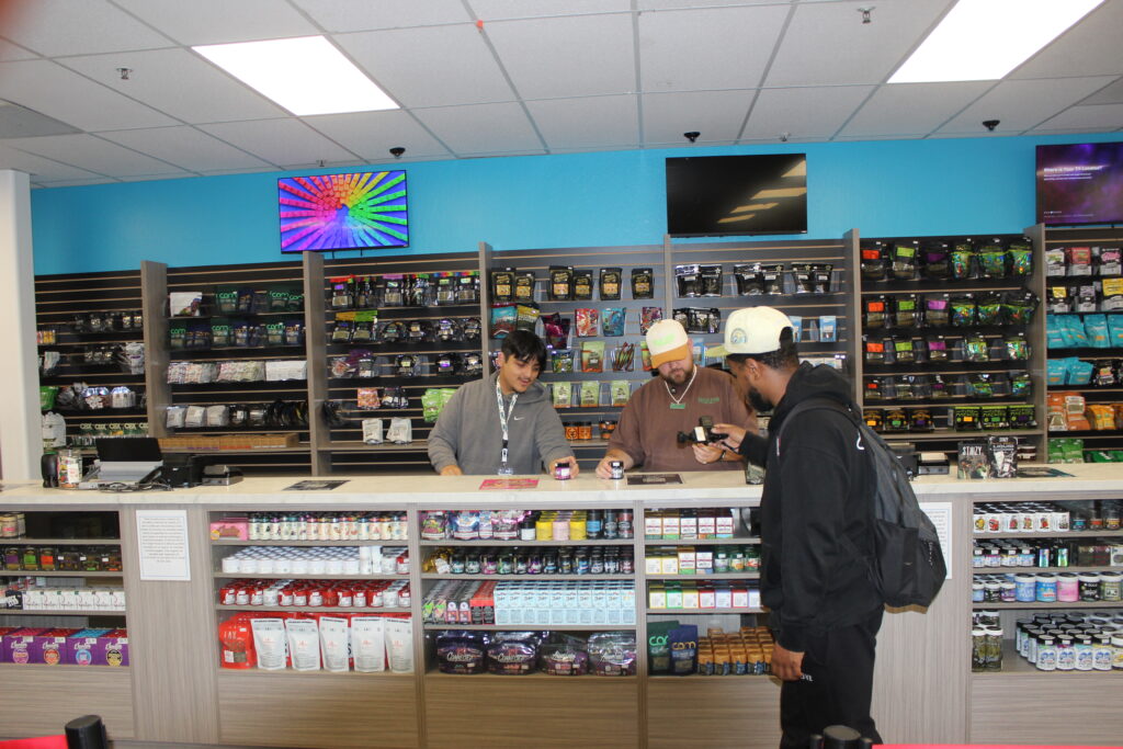 Flower and budtenders at the cake house san jose dispensary