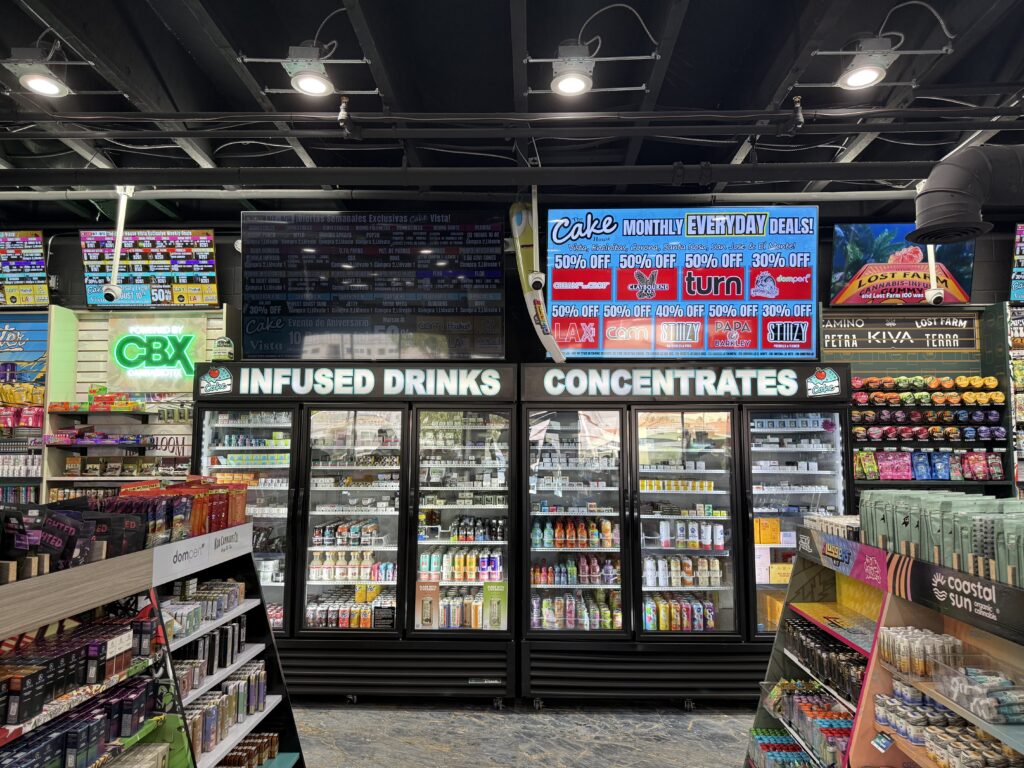 cannabis drinks at cake house dispensary vista
