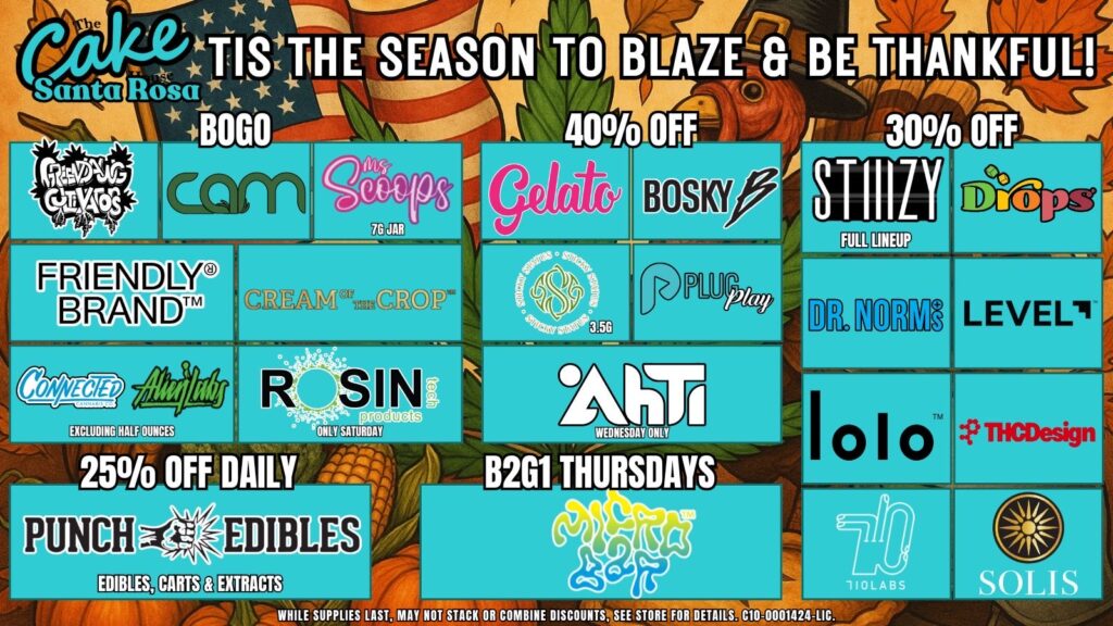 monthly cannabis deals for the cake house santa rosa